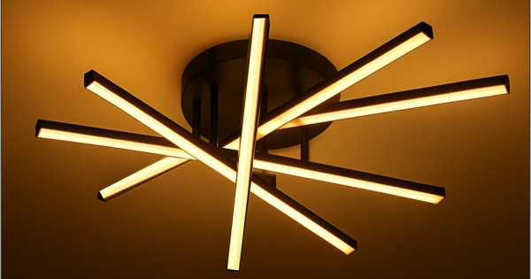 LUSTRA LED AXIS NEGRU 6 BRATE 73W 5040lm 600*600*120mm- DL75L068B